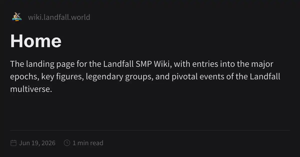 Home [wiki.landfall.world]